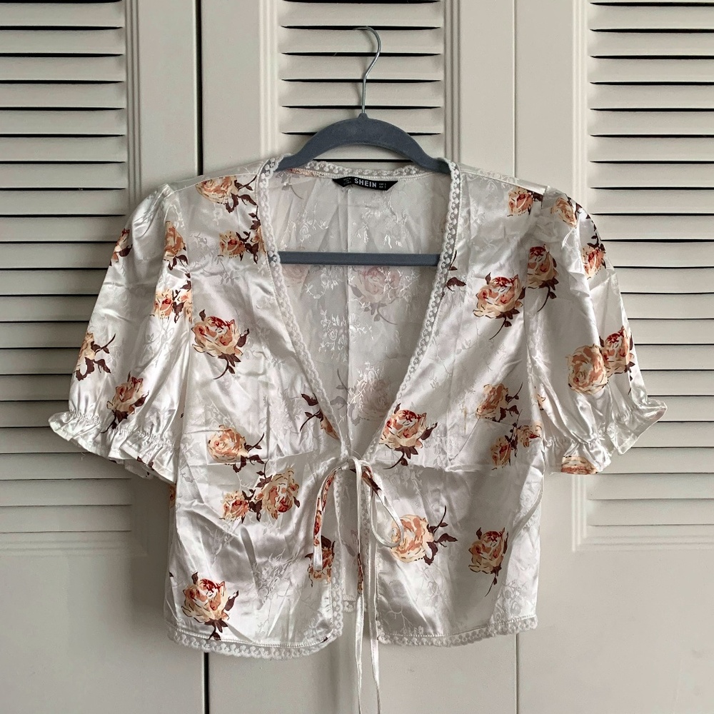 SHEIN Floral White Top